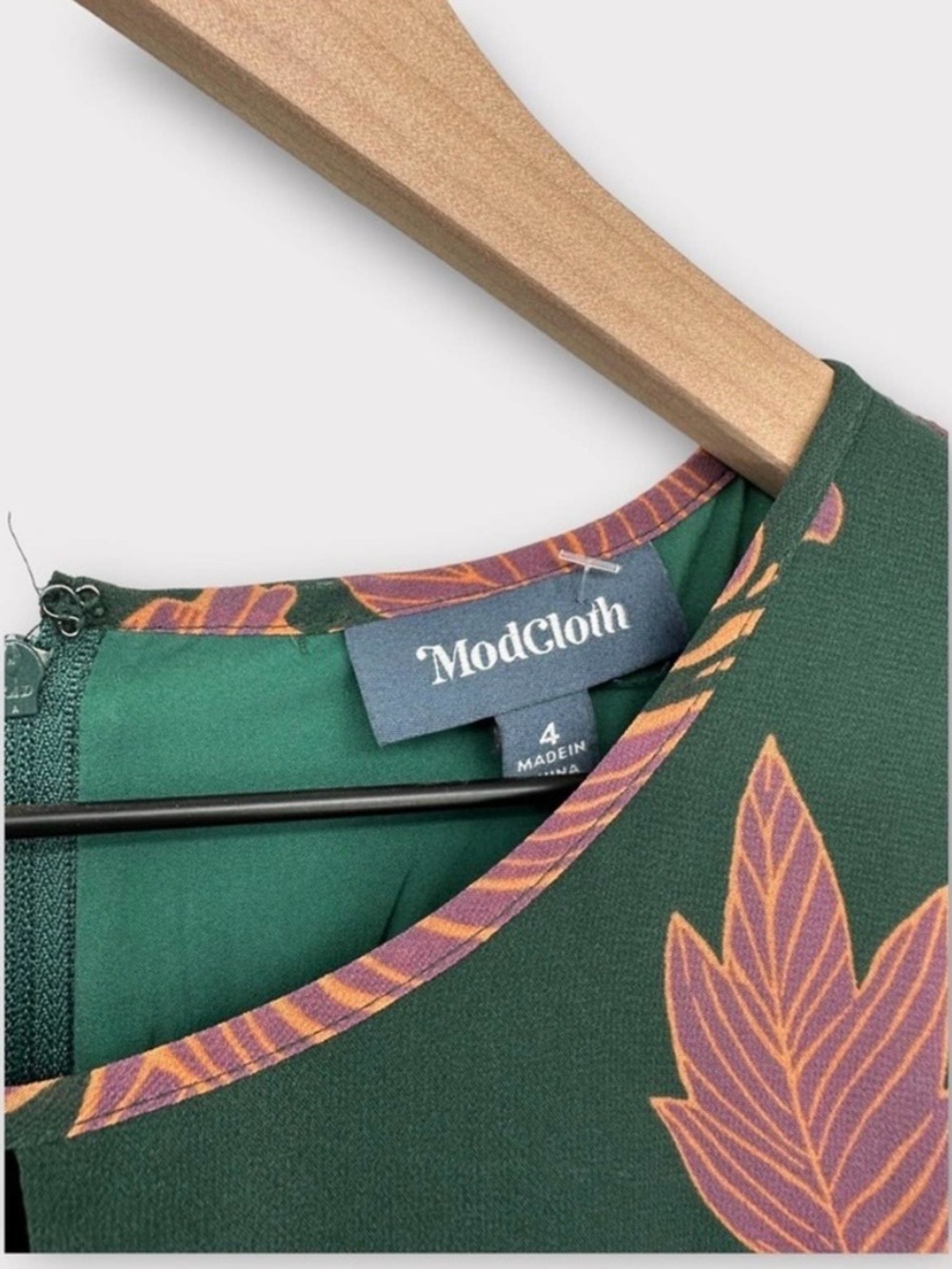 ModCloth Green Midi Dress with Pink Floral Print - Picture 5 of 7